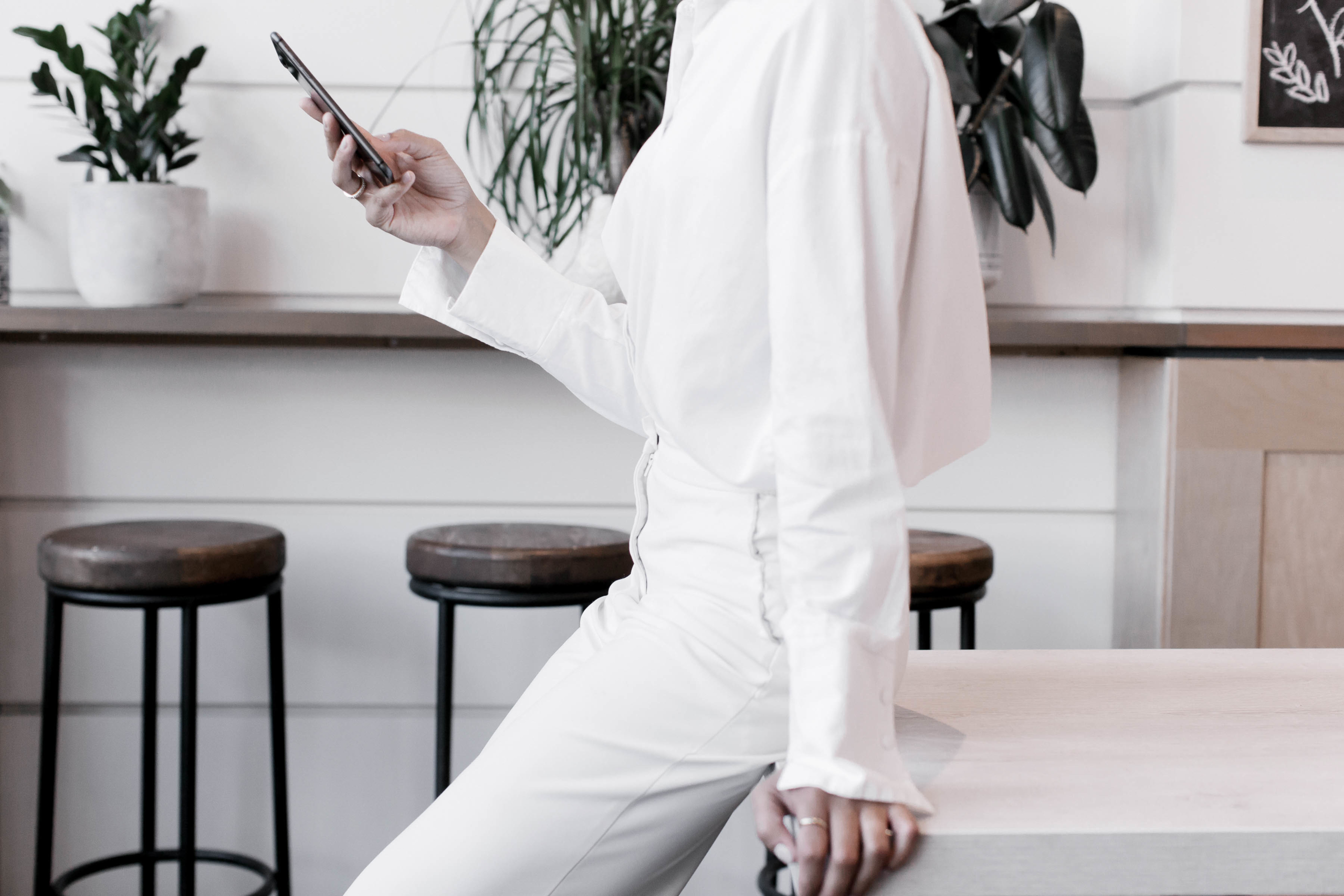 Person looking at smartphone